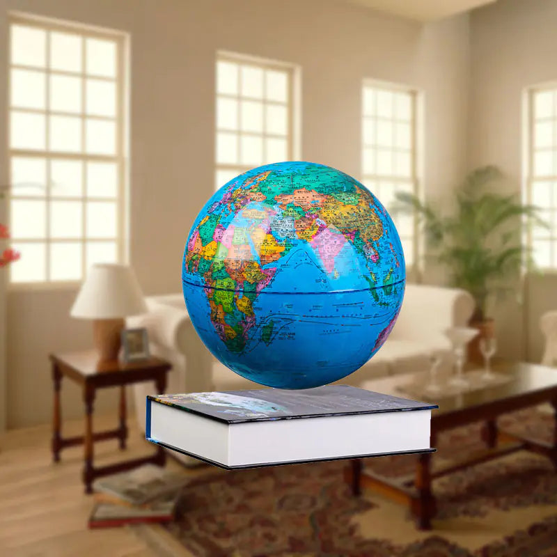 6-Inch Floating Globe with LED Light for Home Decor