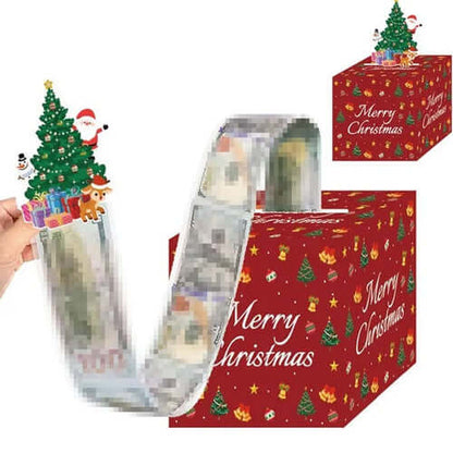 Christmas Money Box For Cash Gift Pull With Christmas Tree Card And