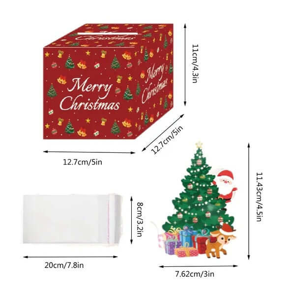 Christmas Money Box For Cash Gift Pull With Christmas Tree Card And