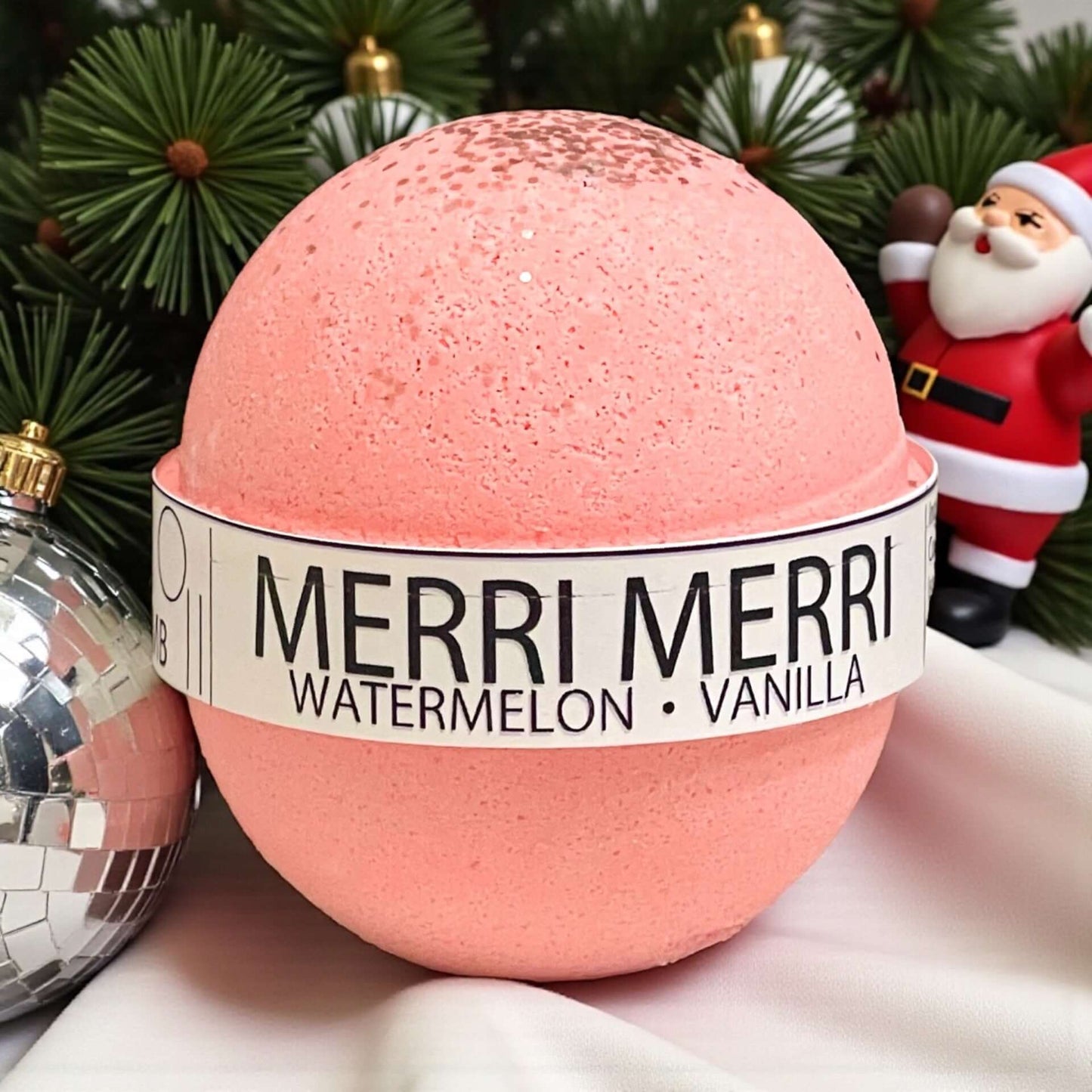 Marry Christmas Watermelon Vanilla Large Bath Bomb - 8oz