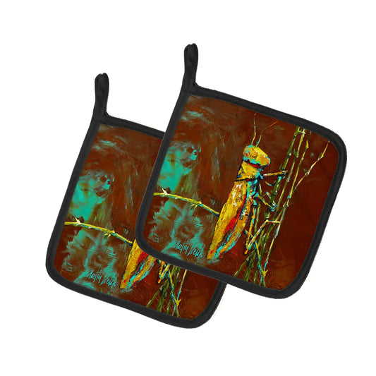 Stuck on Boo Grasshopper Pair of Pot Holders